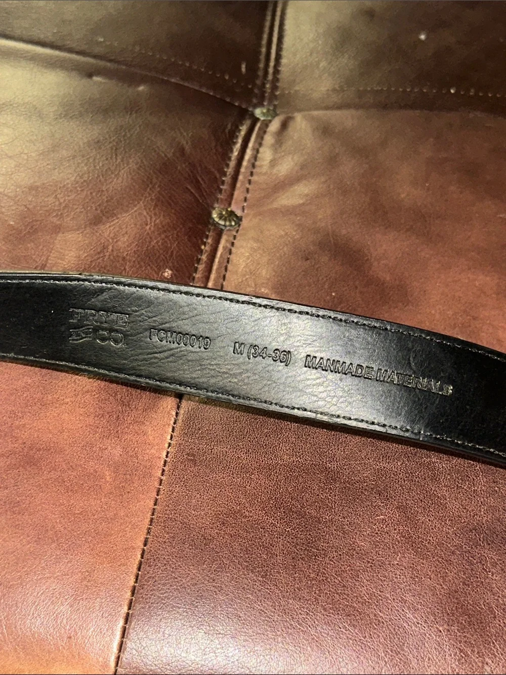 Frye & Co Black faux Leather Men's Belt